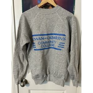 vintage 70s 80s rare rowan carrabus community college grey heather crewneck size